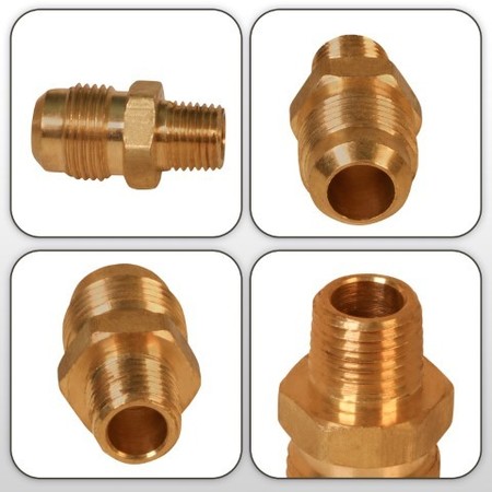 Everflow 1/2" Flare x 1/4" MIP Reducing Adapter Pipe Fitting; Brass F48R-1214